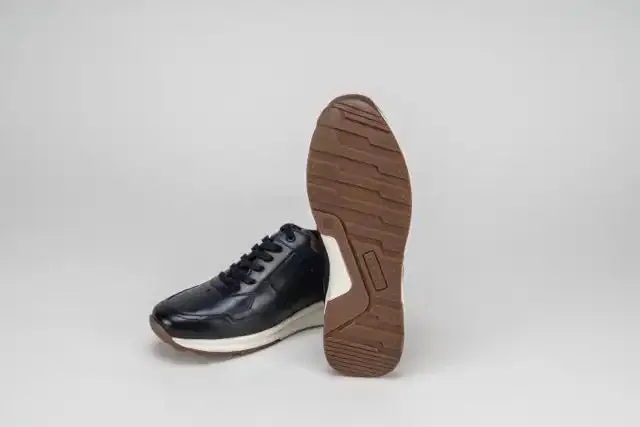 Sloane Mens Max Leather Trainers Navy
