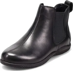 SoftWalk Women's Chelsea Boots, Black Leather, 8.5 Narrow