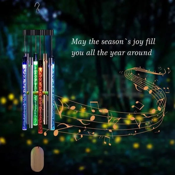Solar Colorful Bubble Light Music Wind Chime