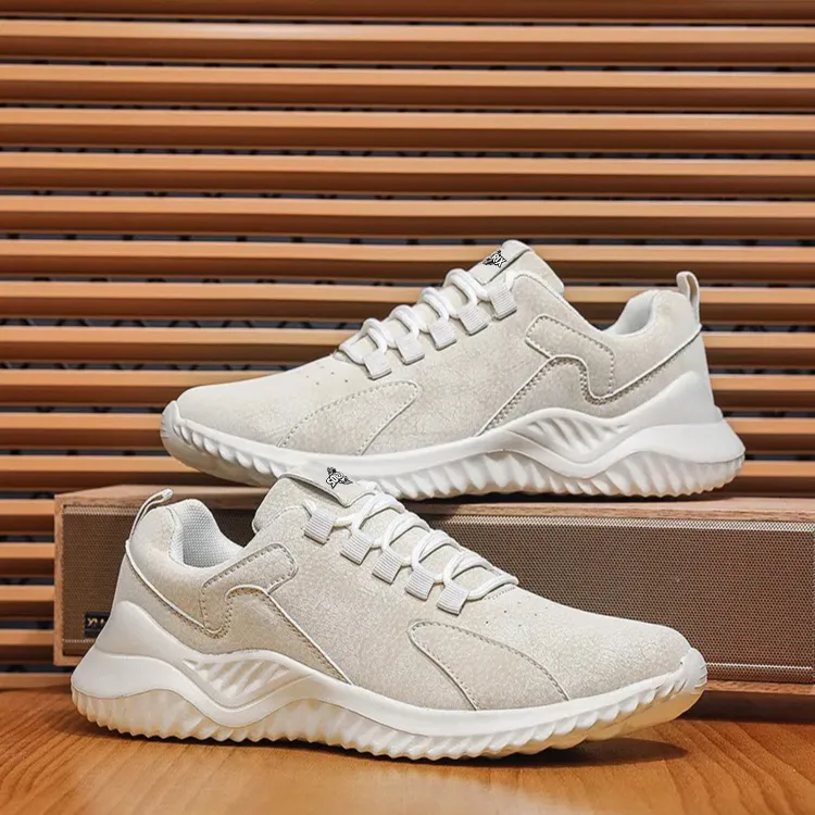 Soultrix Men's Sports Casual Shoes, Spring and Autumn Low-Top Running Sneakers in Beige for Ultimate Comfort