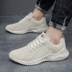 Soultrix Men's Sports Casual Shoes, Spring and Autumn Low-Top Running Sneakers in Beige for Ultimate Comfort