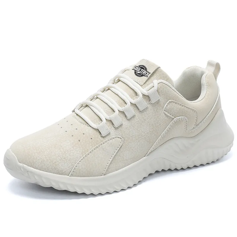 Soultrix Men's Sports Casual Shoes, Spring and Autumn Low-Top Running Sneakers in Beige for Ultimate Comfort