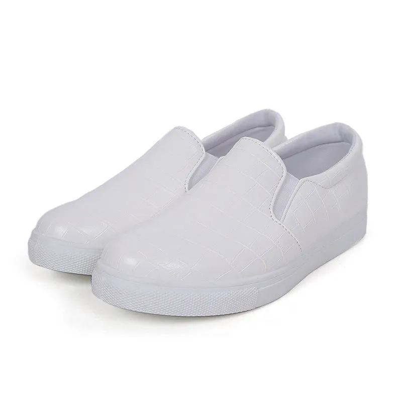 Spring Autumn Women Leather shoes For Woman Black Loafers snakeskin shoes slip on Loafer Casual Shoes