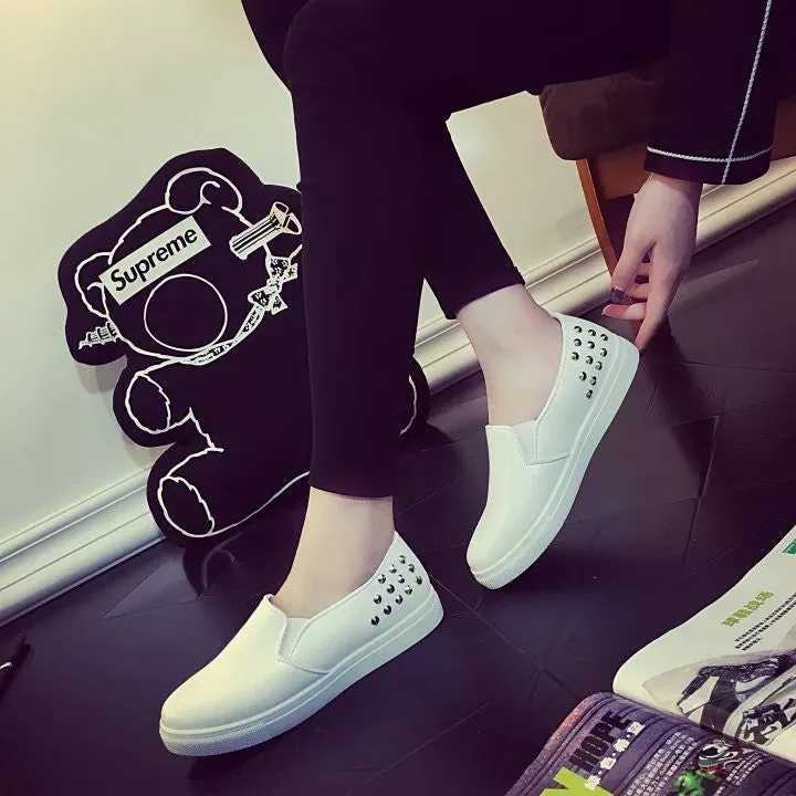 Spring Autumn Women Leather shoes For Woman Black Loafers snakeskin shoes slip on Loafer Casual Shoes