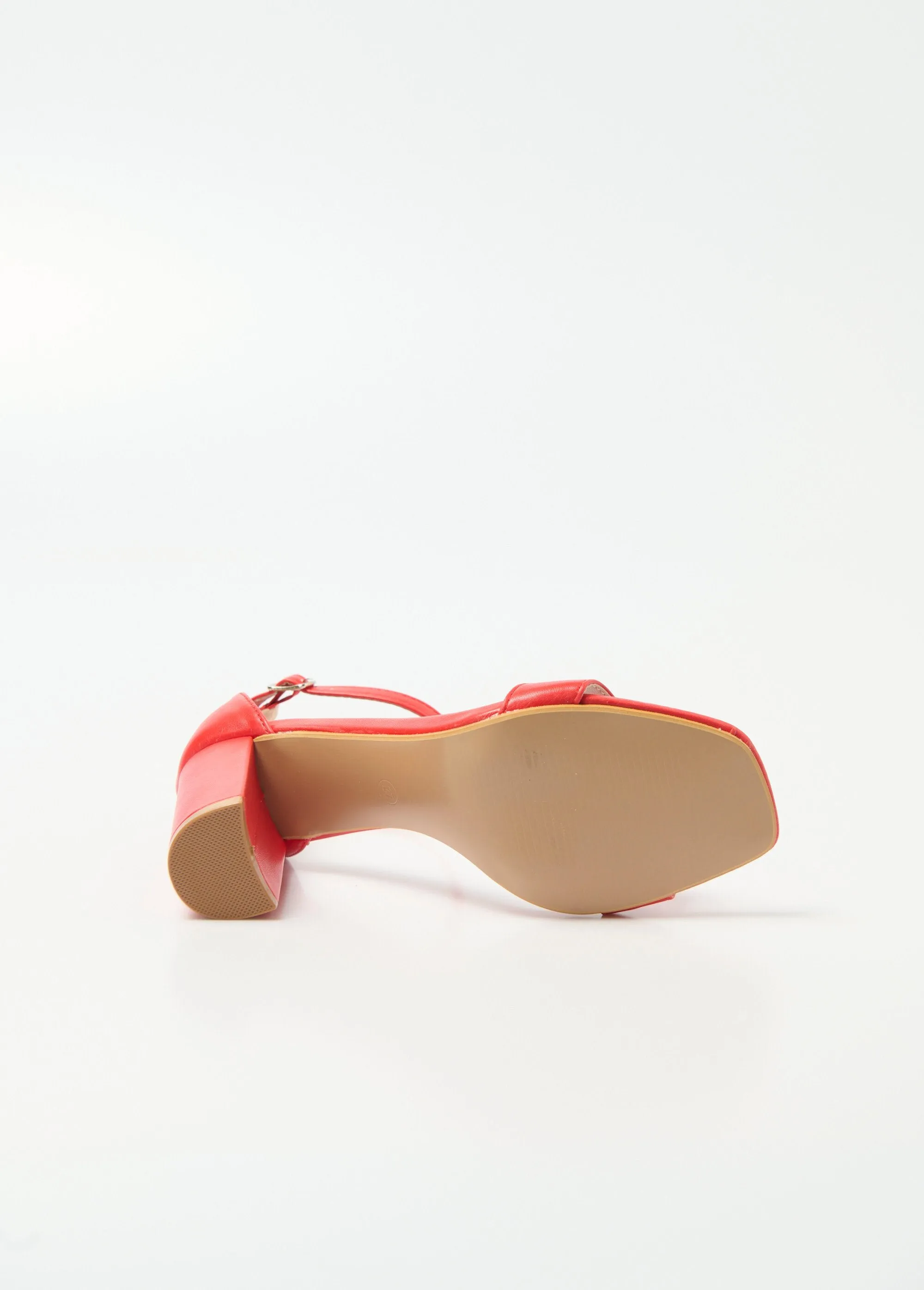 Square toe high heel sandals with straps