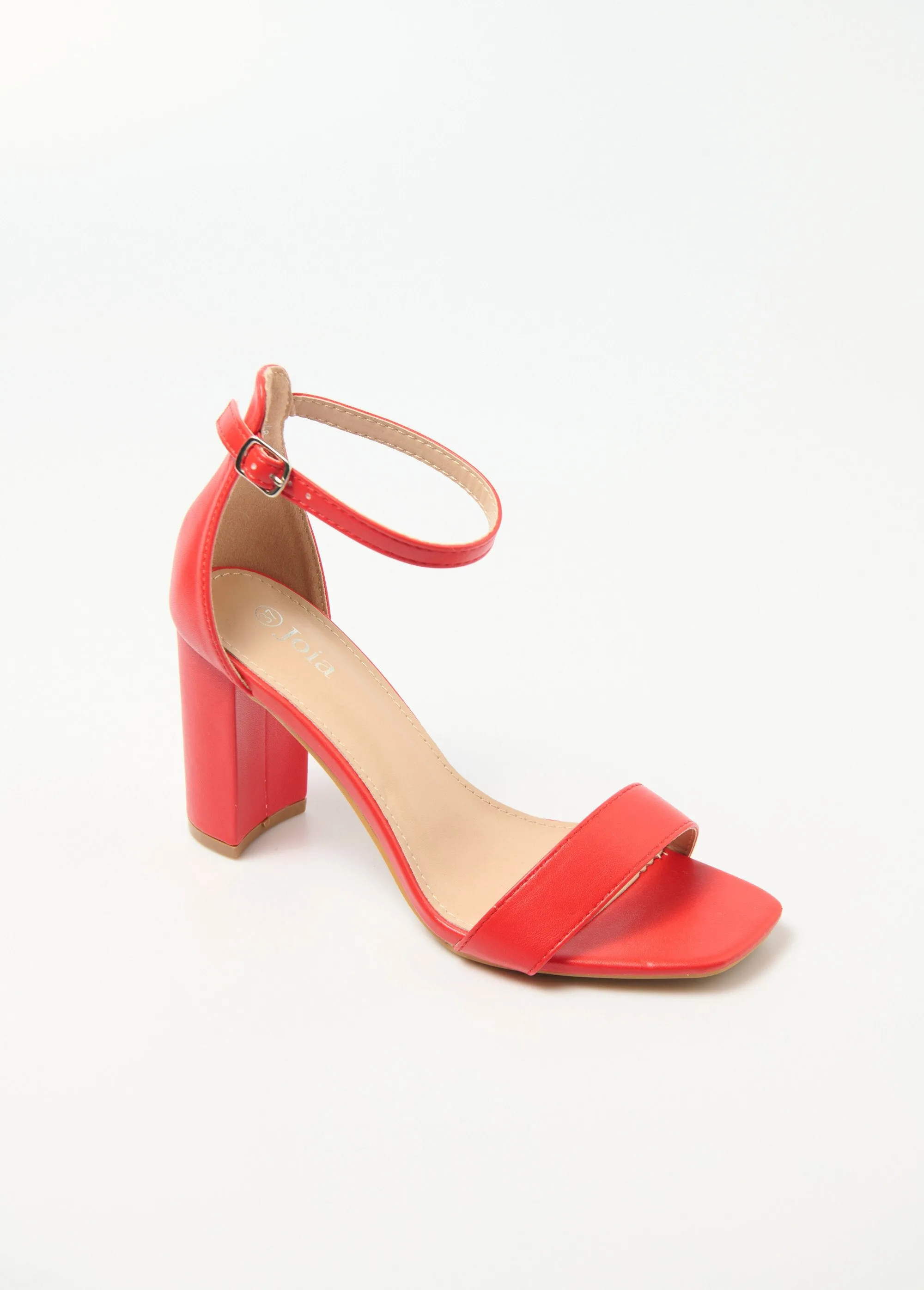 Square toe high heel sandals with straps