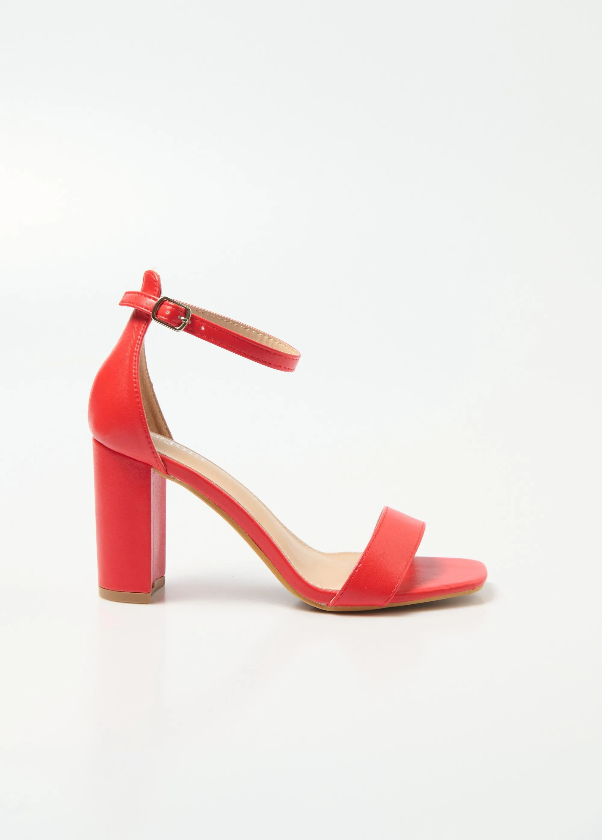 Square toe high heel sandals with straps