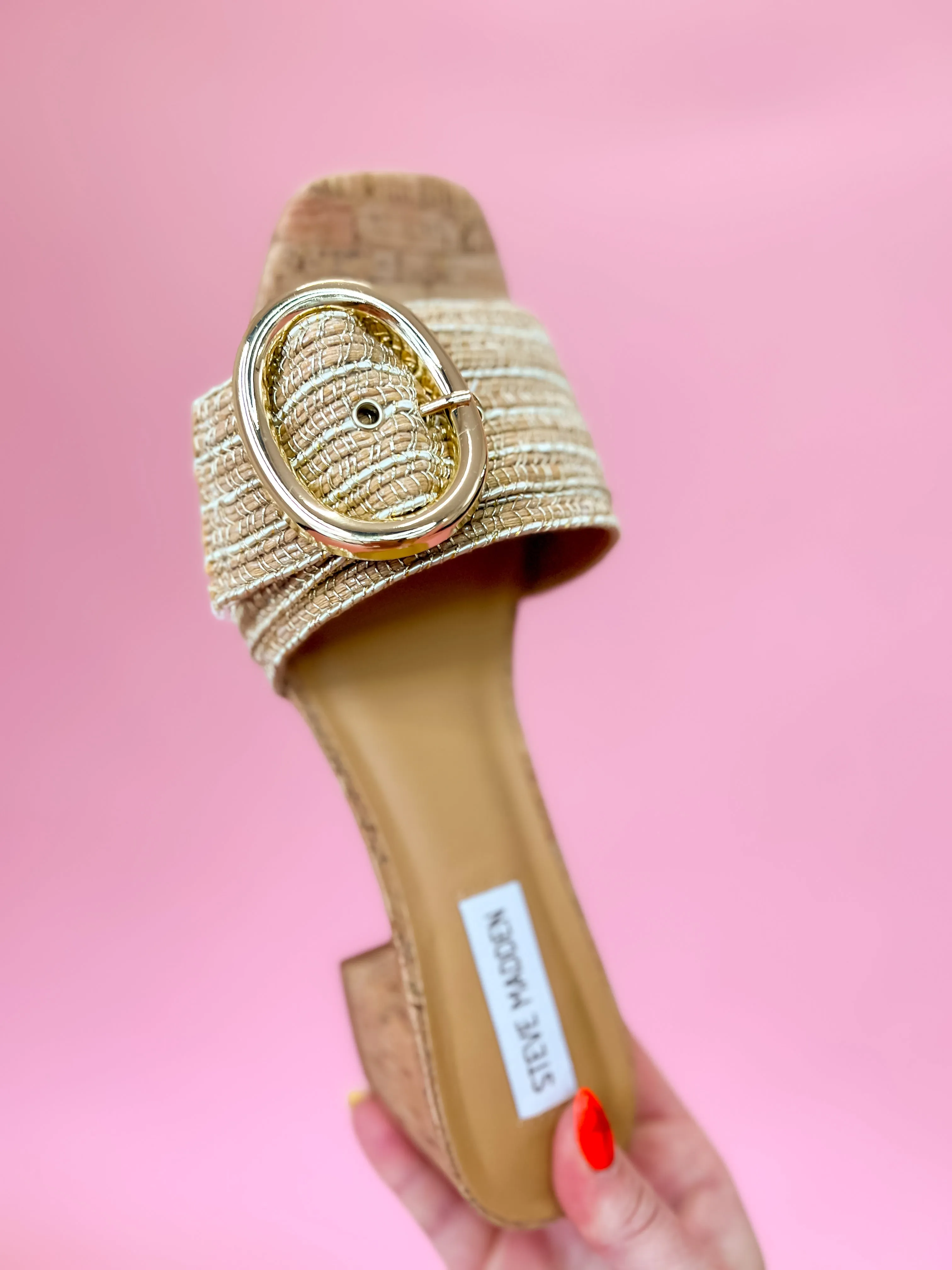 [Steve Madden] Seacrest Gold Multi Heel Sandal