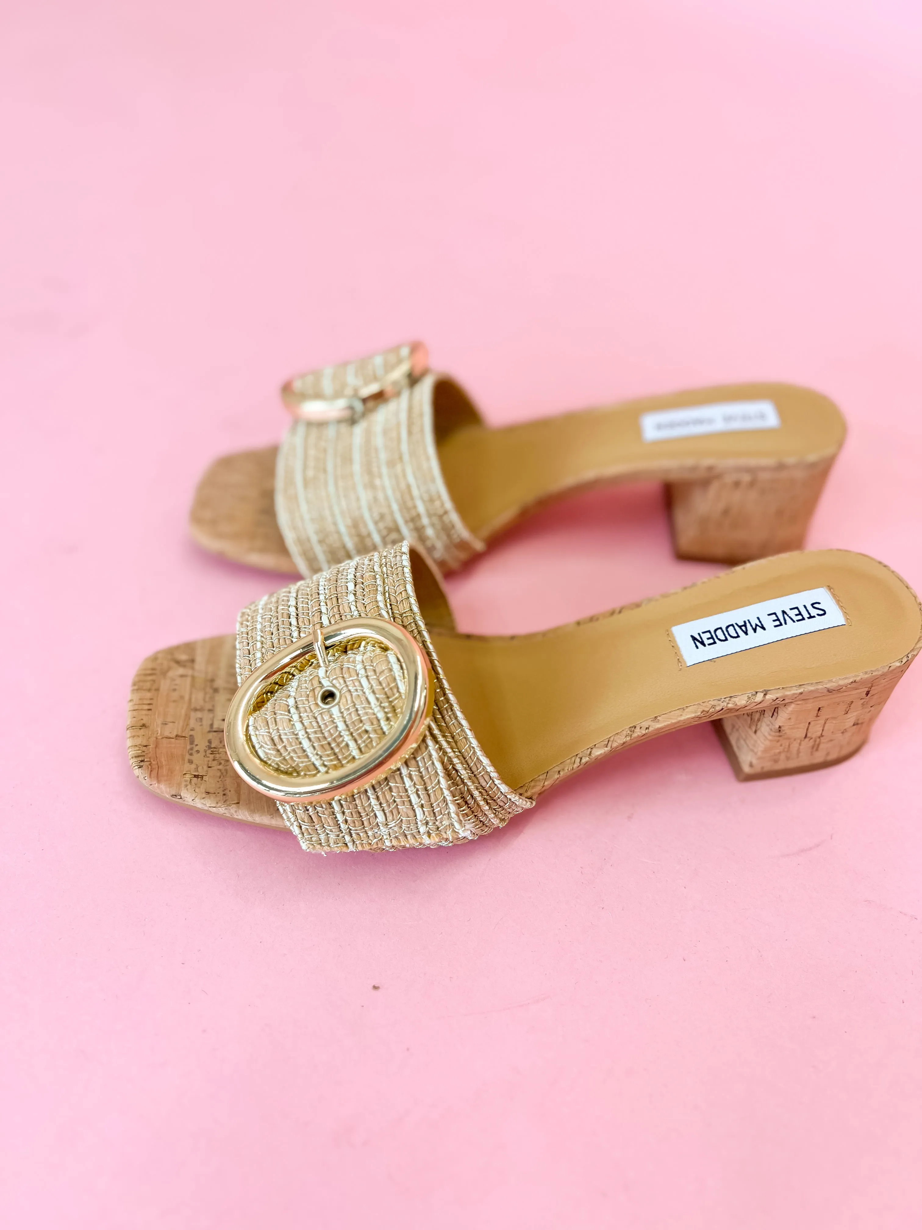[Steve Madden] Seacrest Gold Multi Heel Sandal