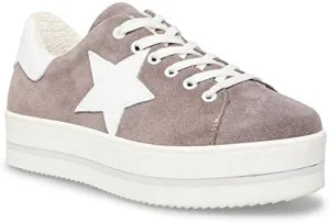Steve Madden Women's Candidate Sneaker, White Leather, 9 M US