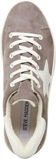 Steve Madden Women's Candidate Sneaker, White Leather, 9 M US