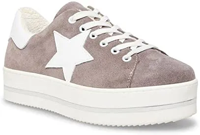 Steve Madden Women's Candidate Sneaker, White Leather, 9 M US