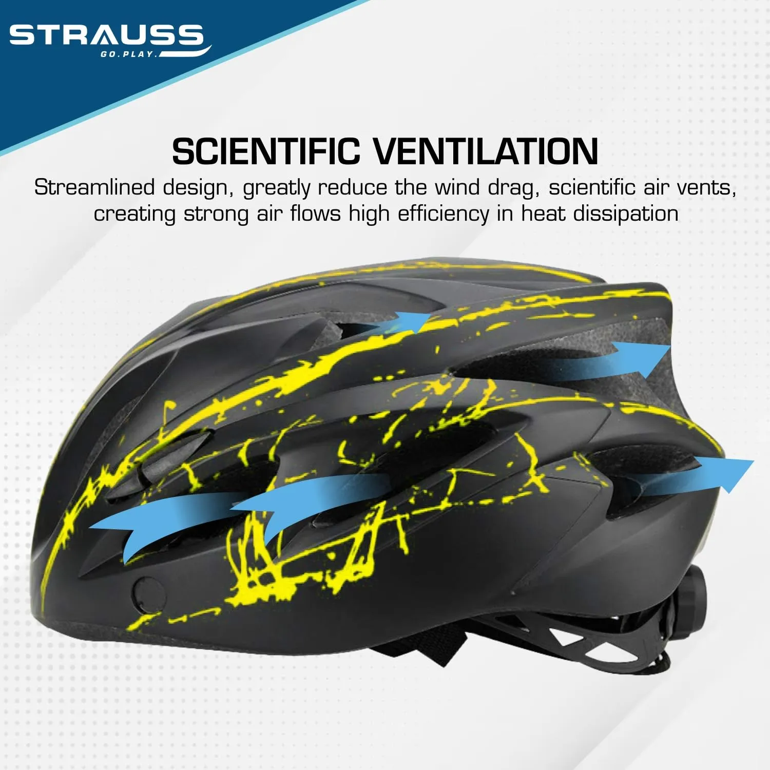 Strauss Cycling Helmet: Lightweight with Magnetic Goggles | Adjustable Strap | Green/Black