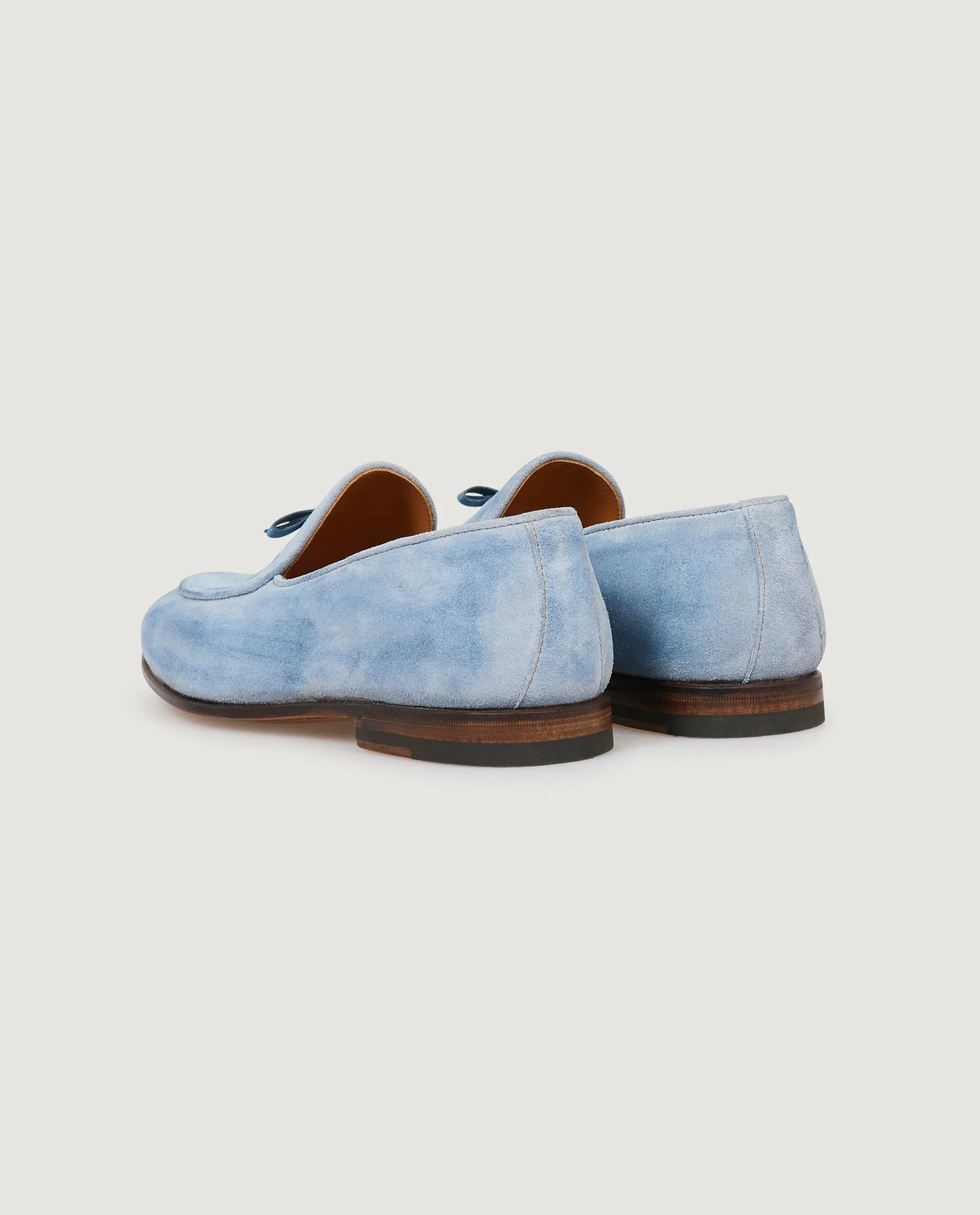 Suede Belgian Loafers - Lichtblauw
