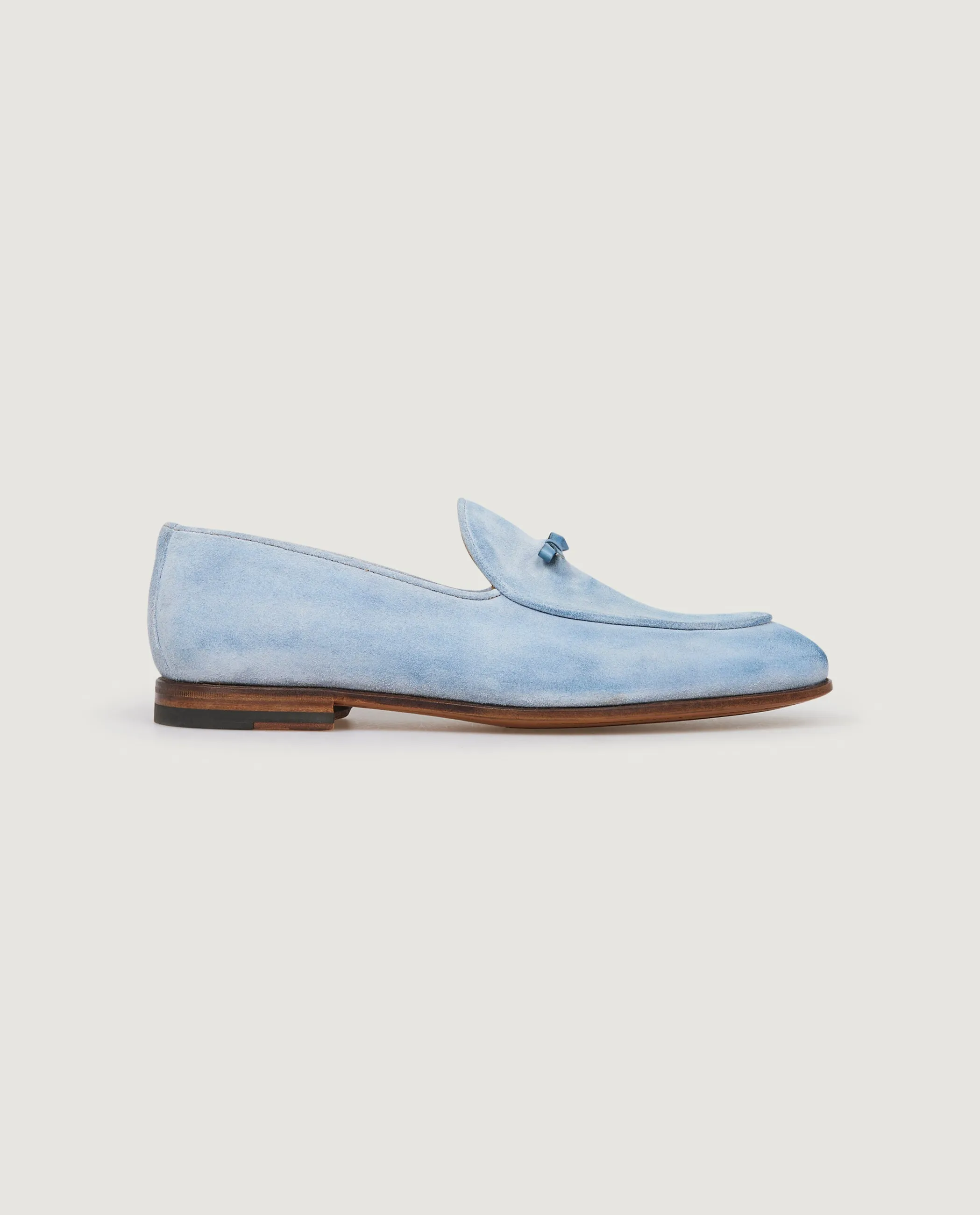 Suede Belgian Loafers - Lichtblauw