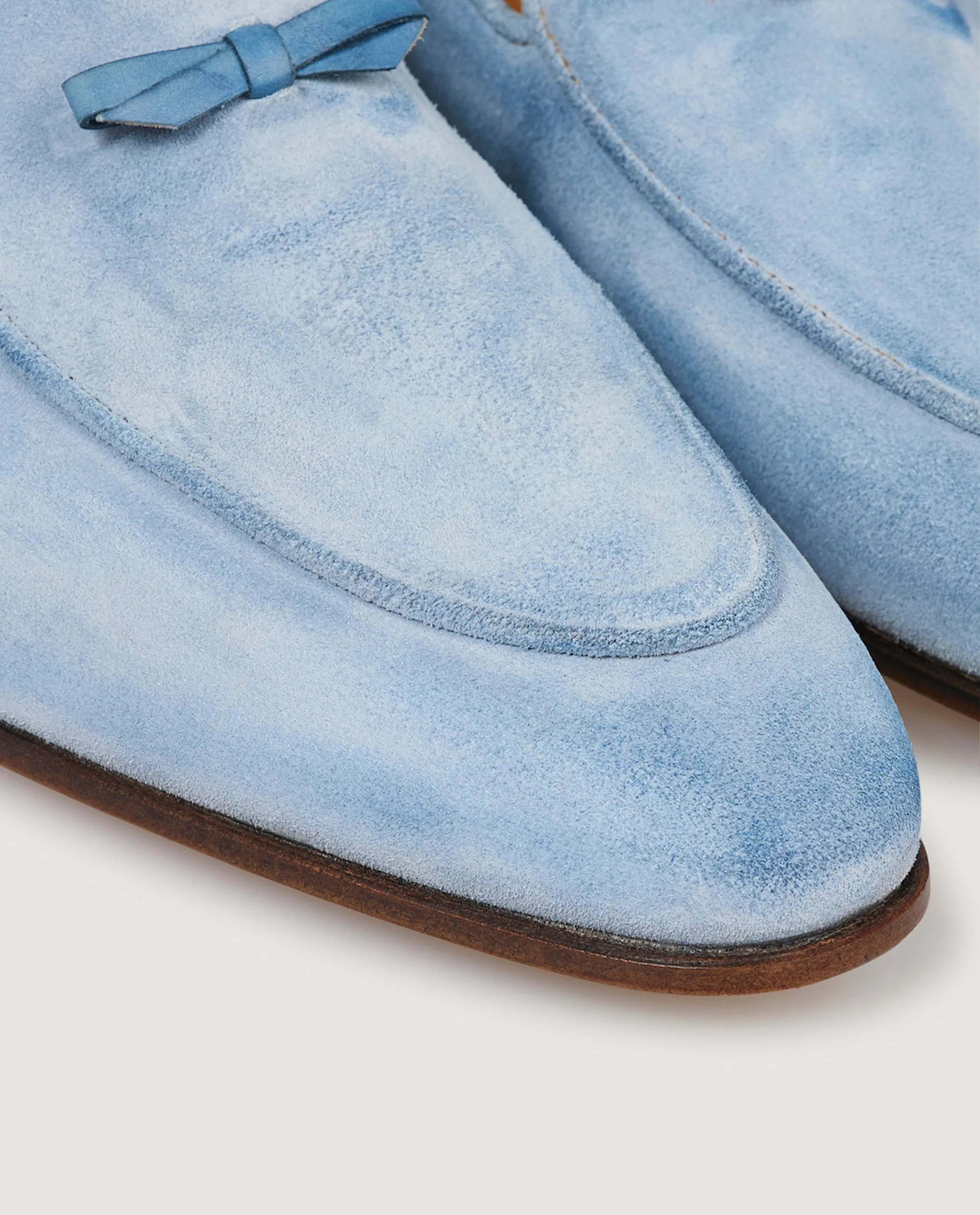 Suede Belgian Loafers - Lichtblauw