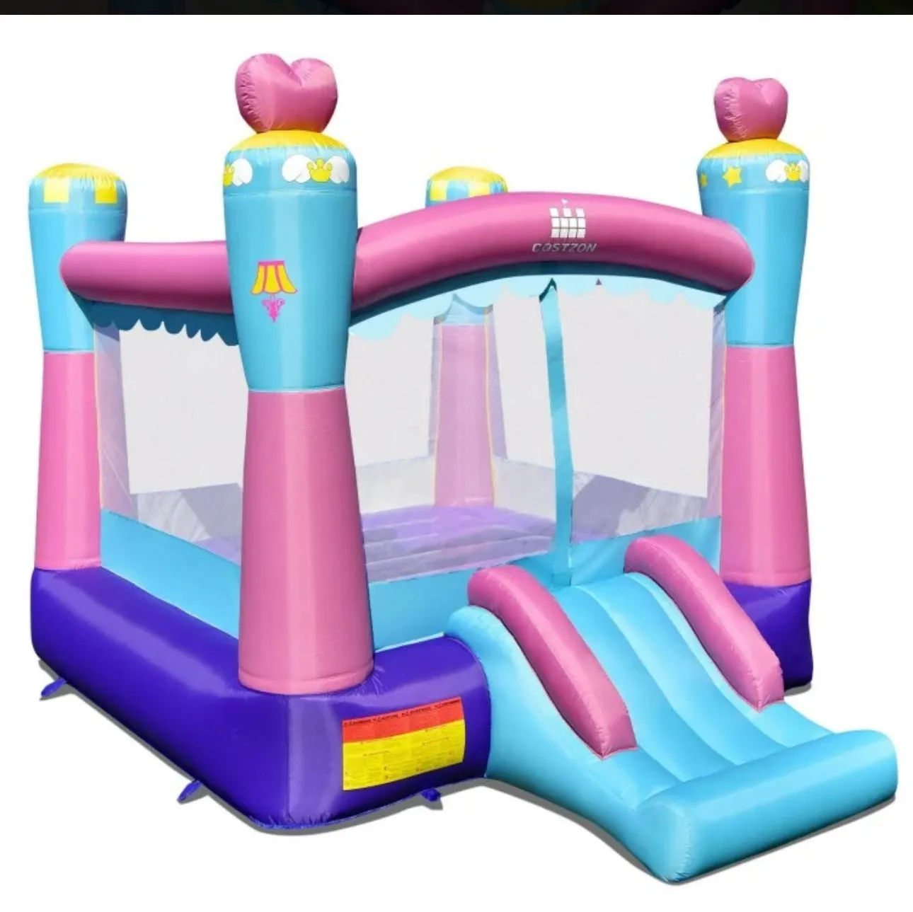 Super Cute & Adorable Princess Theme 3-in-1 Inflatable Bouncy House With 480W Blower