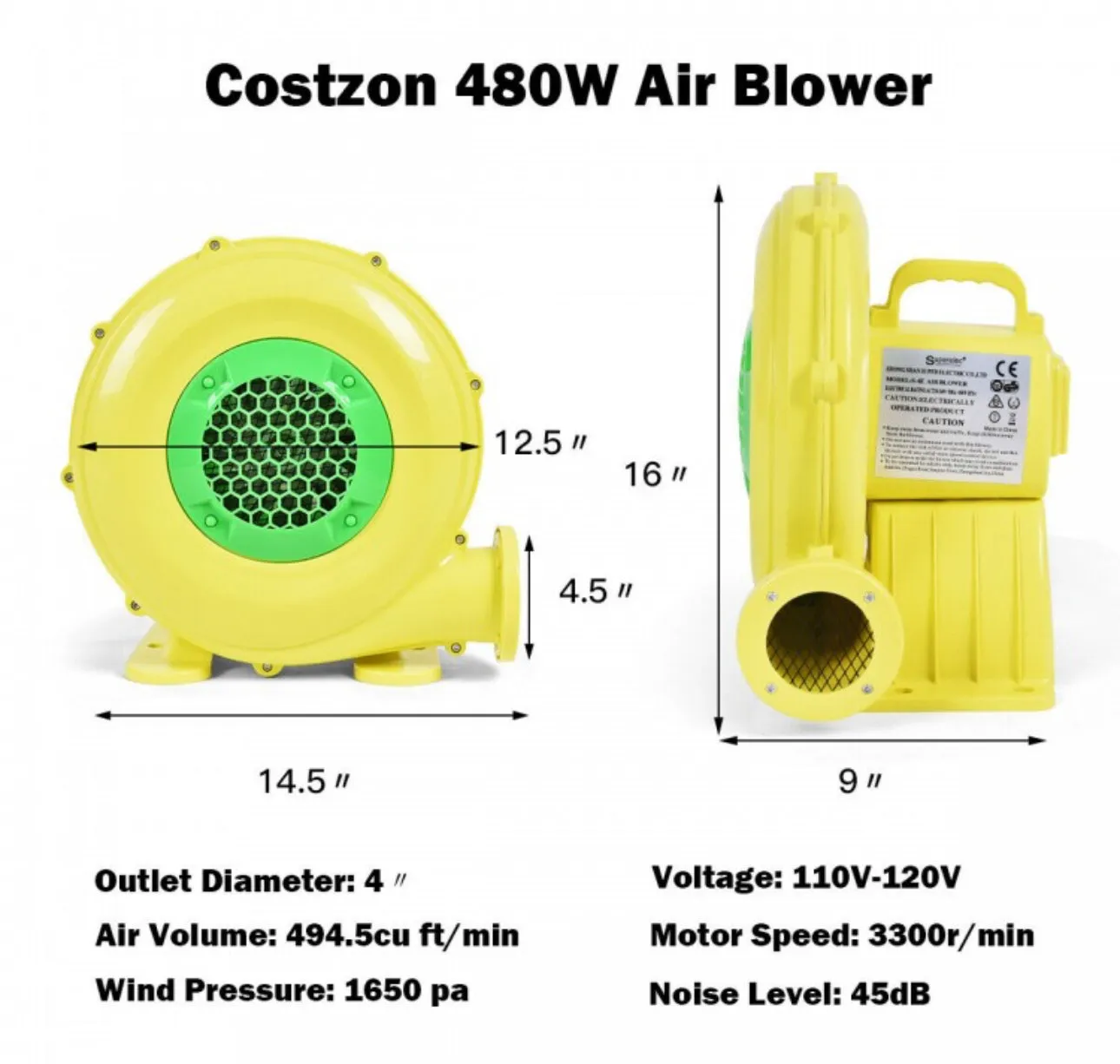 Super Cute & Adorable Princess Theme 3-in-1 Inflatable Bouncy House With 480W Blower