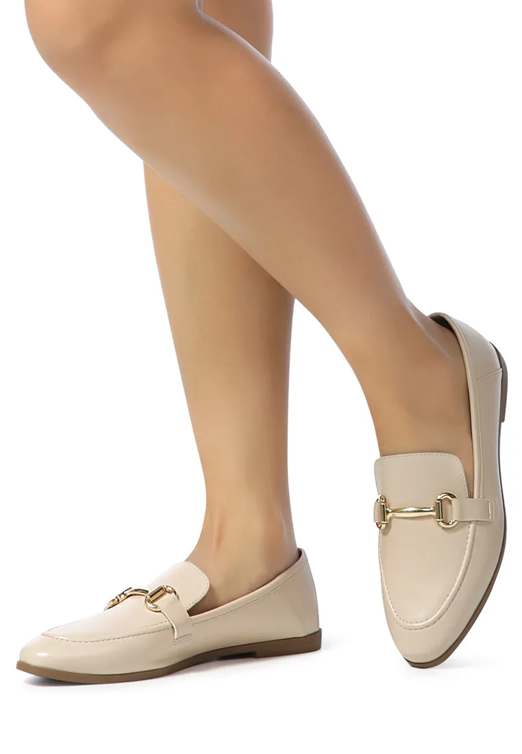 tahiti metallic gold buckle loafers