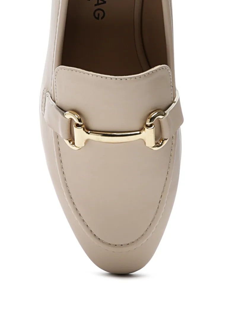 tahiti metallic gold buckle loafers