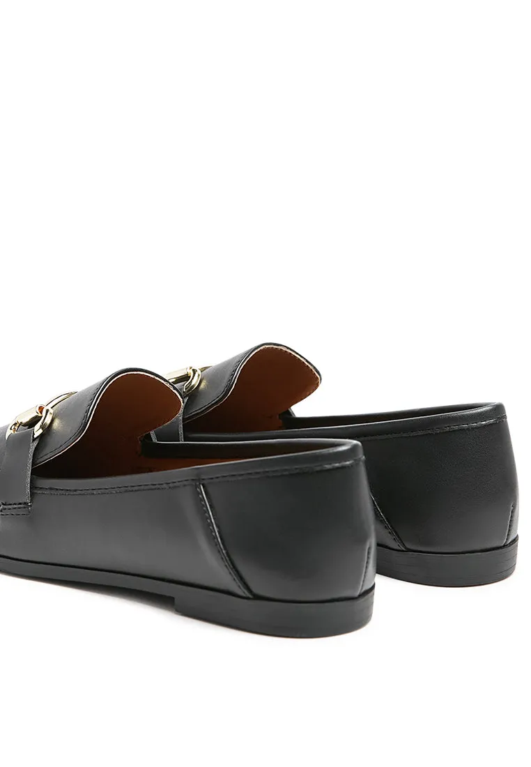 tahiti metallic gold buckle loafers