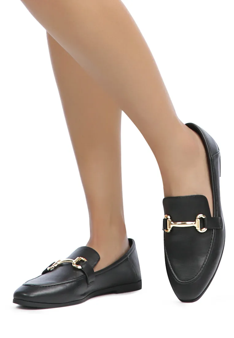 tahiti metallic gold buckle loafers