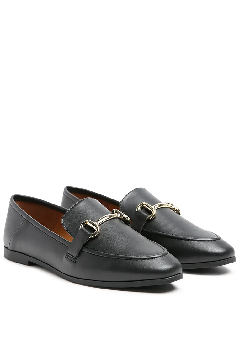 tahiti metallic gold buckle loafers