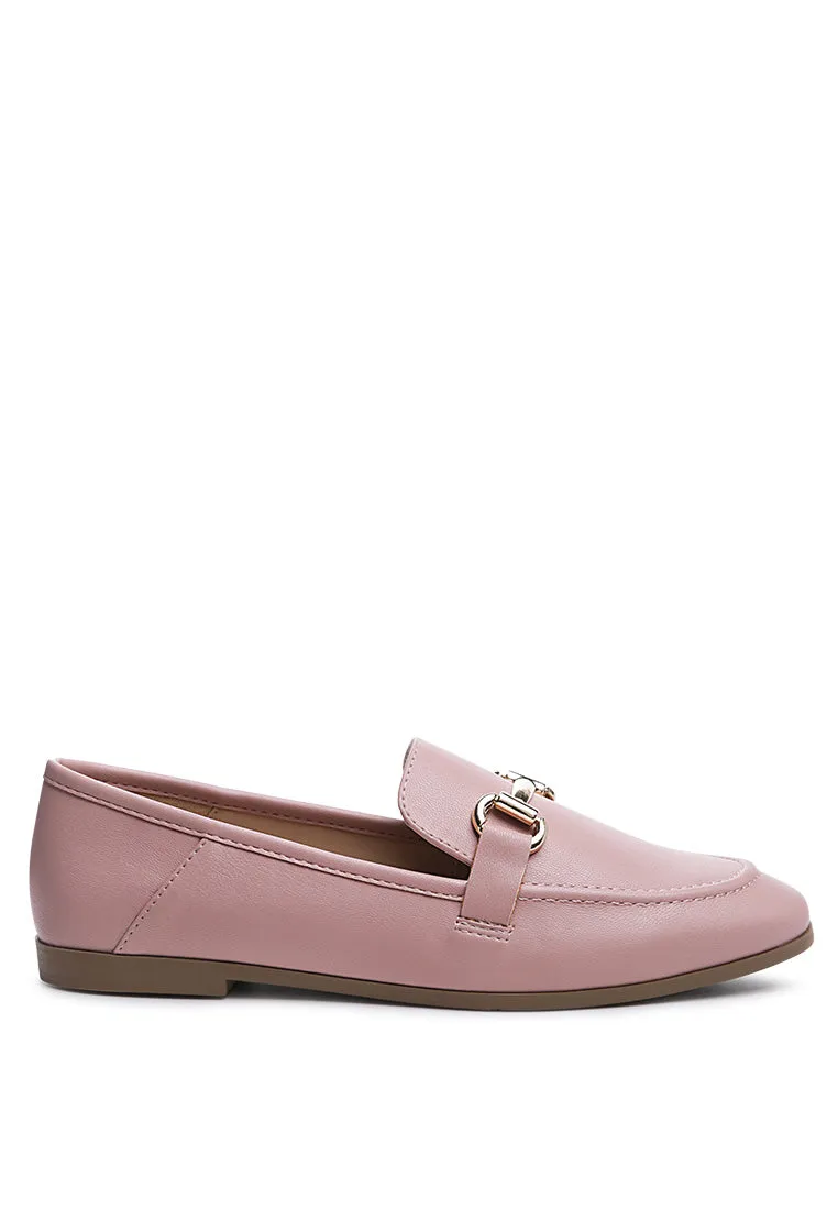 tahiti metallic gold buckle loafers