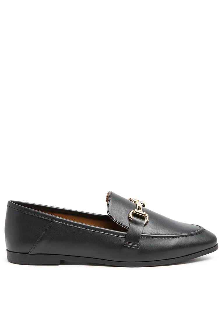 tahiti metallic gold buckle loafers