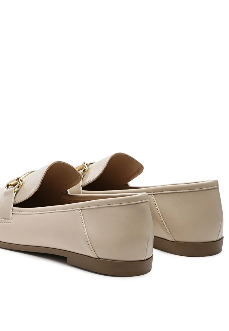 tahiti metallic gold buckle loafers
