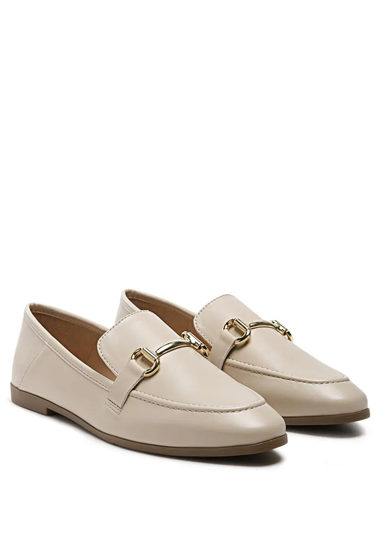 tahiti metallic gold buckle loafers