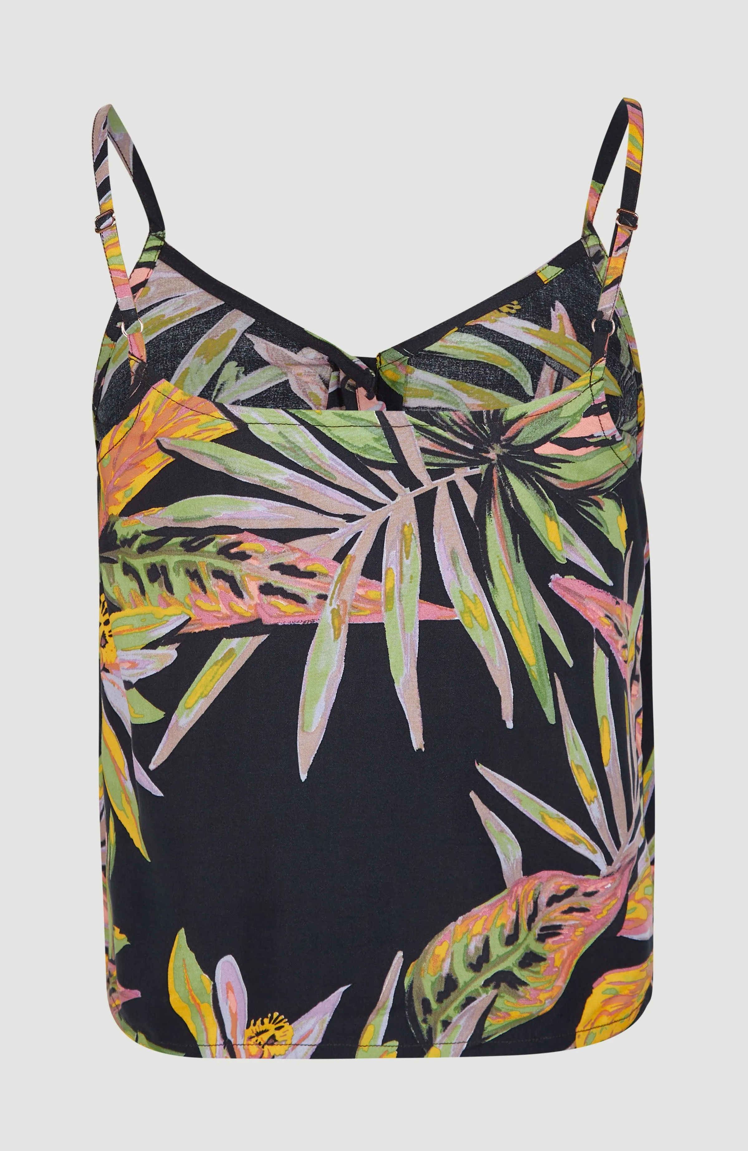 Tiare Woven Tanktop | Black Tropical Flower