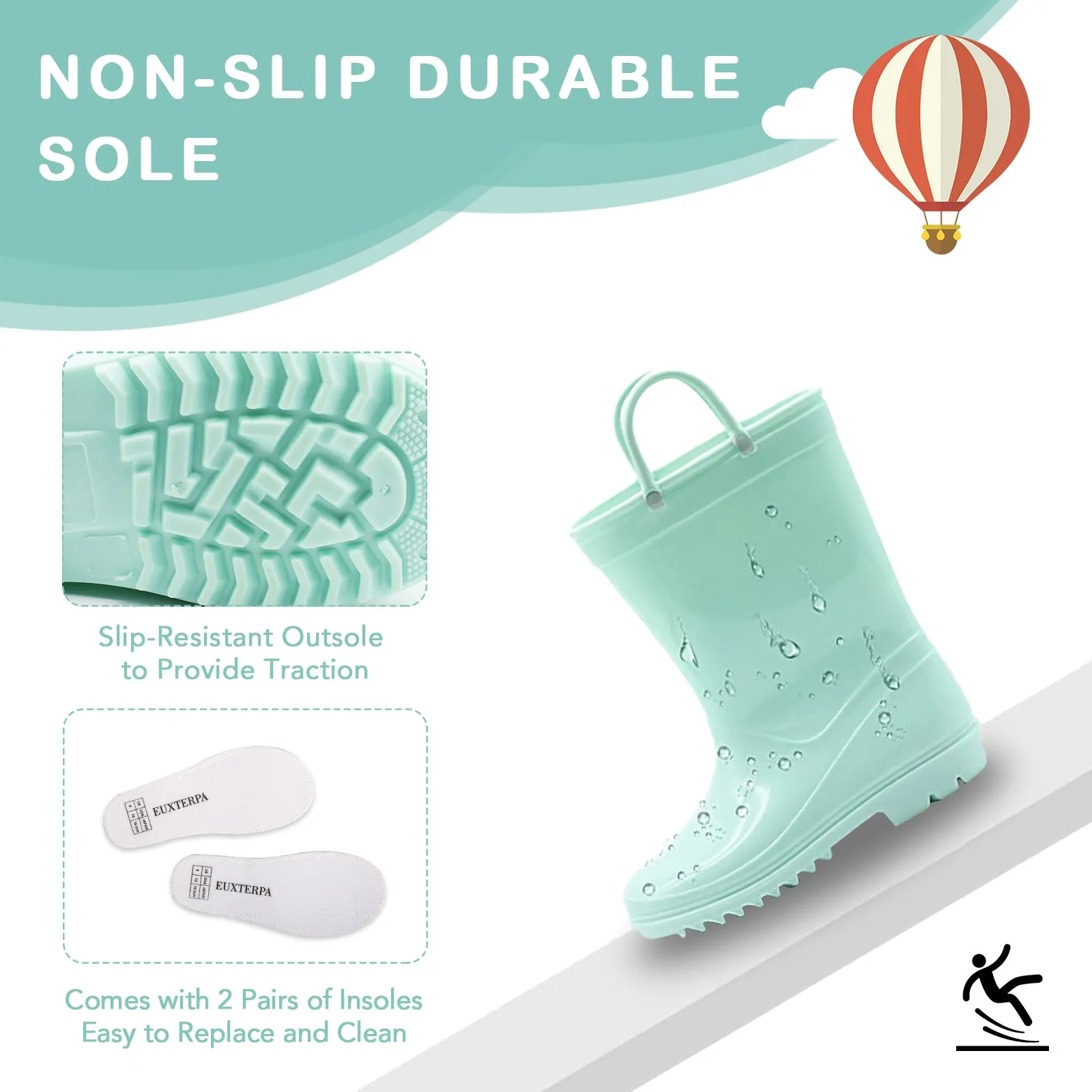 Toddler  Light Green Rain Boots