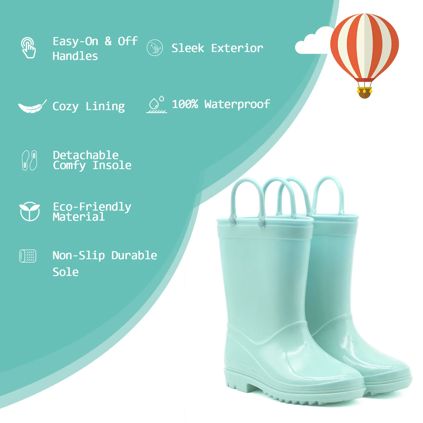 Toddler  Light Green Rain Boots
