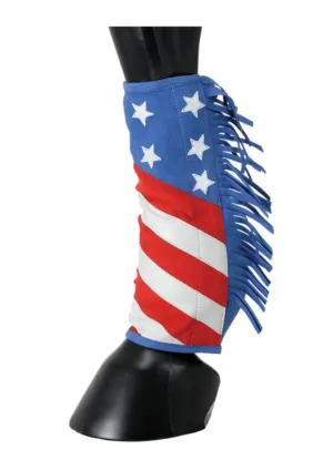 Tough1 Sport Boot Covers with Fringe Patriotic