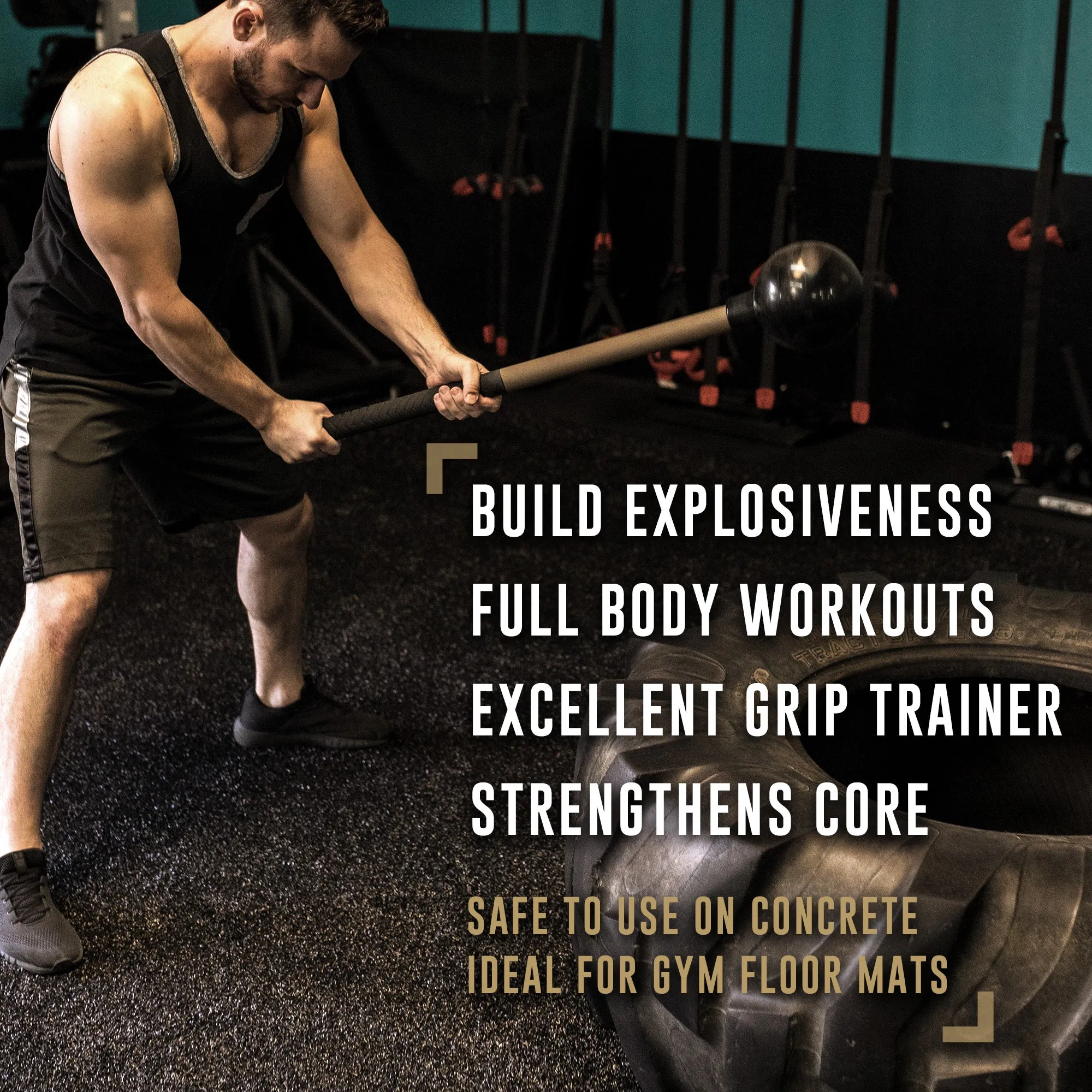 Ultra Fitness Workout Mace Bell - 8 & 12 lbs Sledge Hammer with Anti-Slip Handle for Functional Core Training Exercise