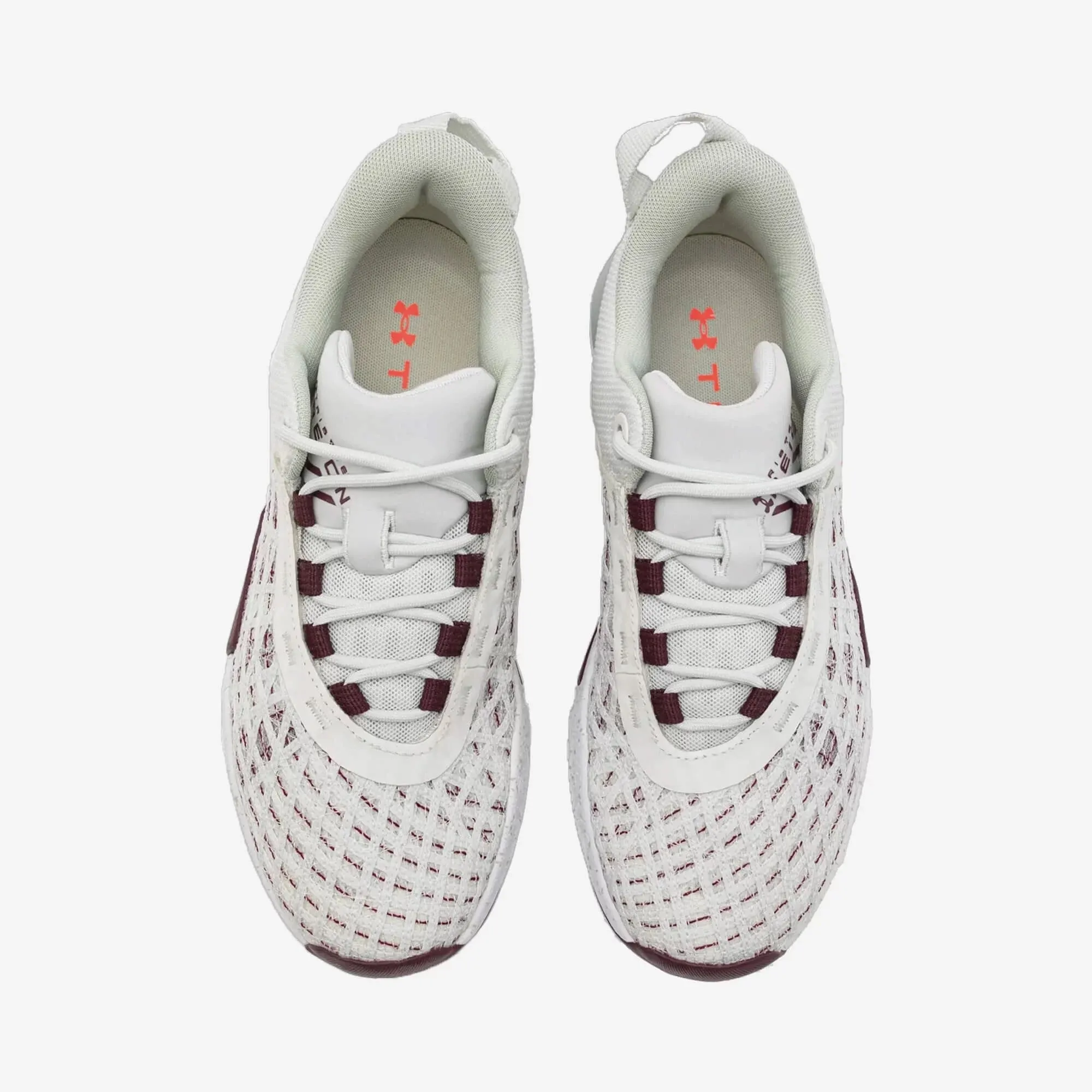 Under Armour TriBase Reign 5 Trainers - White Clay | Deep Red