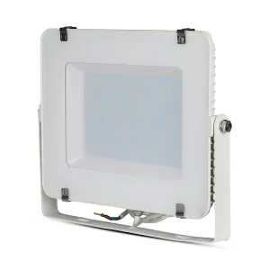 V-TAC 150W Waterproof Outdoor Security LED Floodlight with Samsung LED 1-metre wire White Body White Glass IP65 4000K Day Warm White 12000 lumens [Energy Class A ]