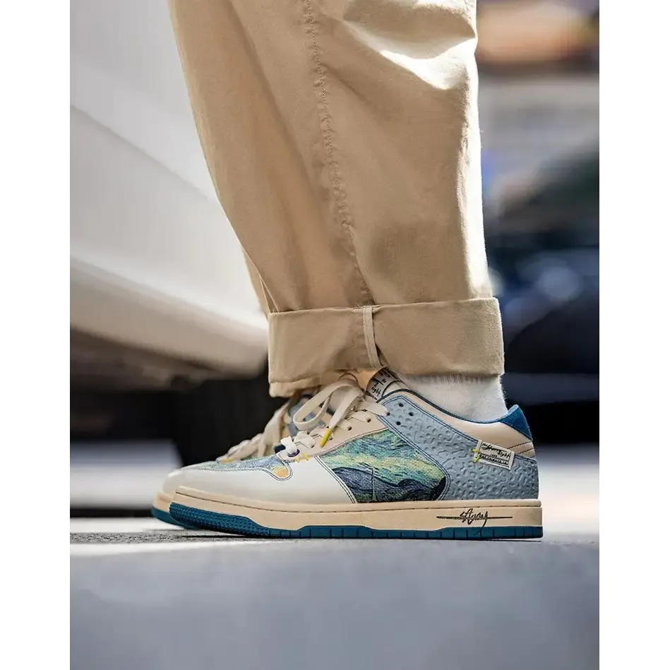 Van Gogh Starry Night Y2K Sneakers for Avant-Garde Fashion