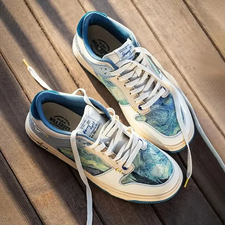 Van Gogh Starry Night Y2K Sneakers for Avant-Garde Fashion