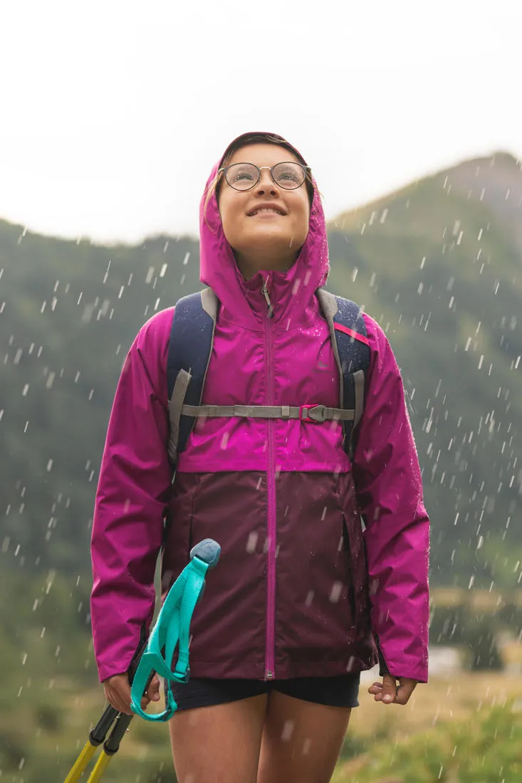 Veste imperméable de randonnée - MH500 violette - enfant 7-15 ans