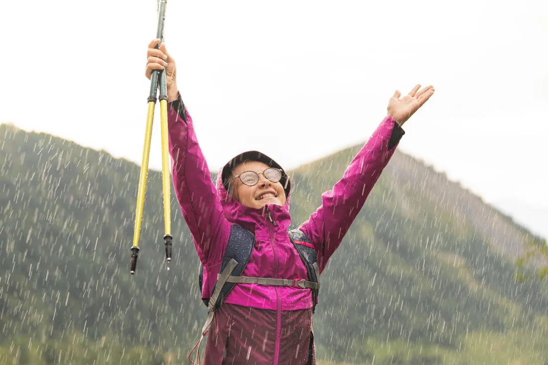 Veste imperméable de randonnée - MH500 violette - enfant 7-15 ans