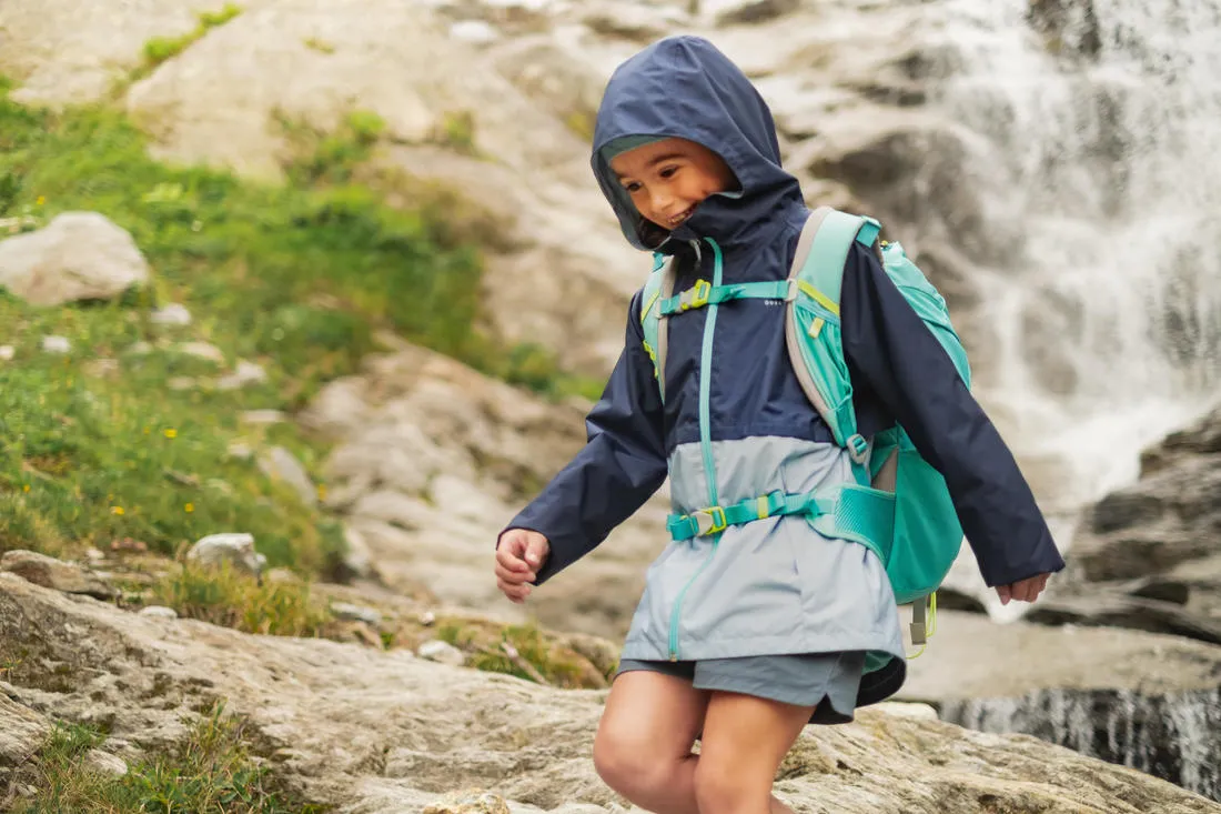Veste imperméable de randonnée - MH500 violette - enfant 7-15 ans