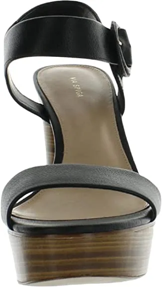 VIA SPIGA womens V-ira City Sandal, Black, 8 US