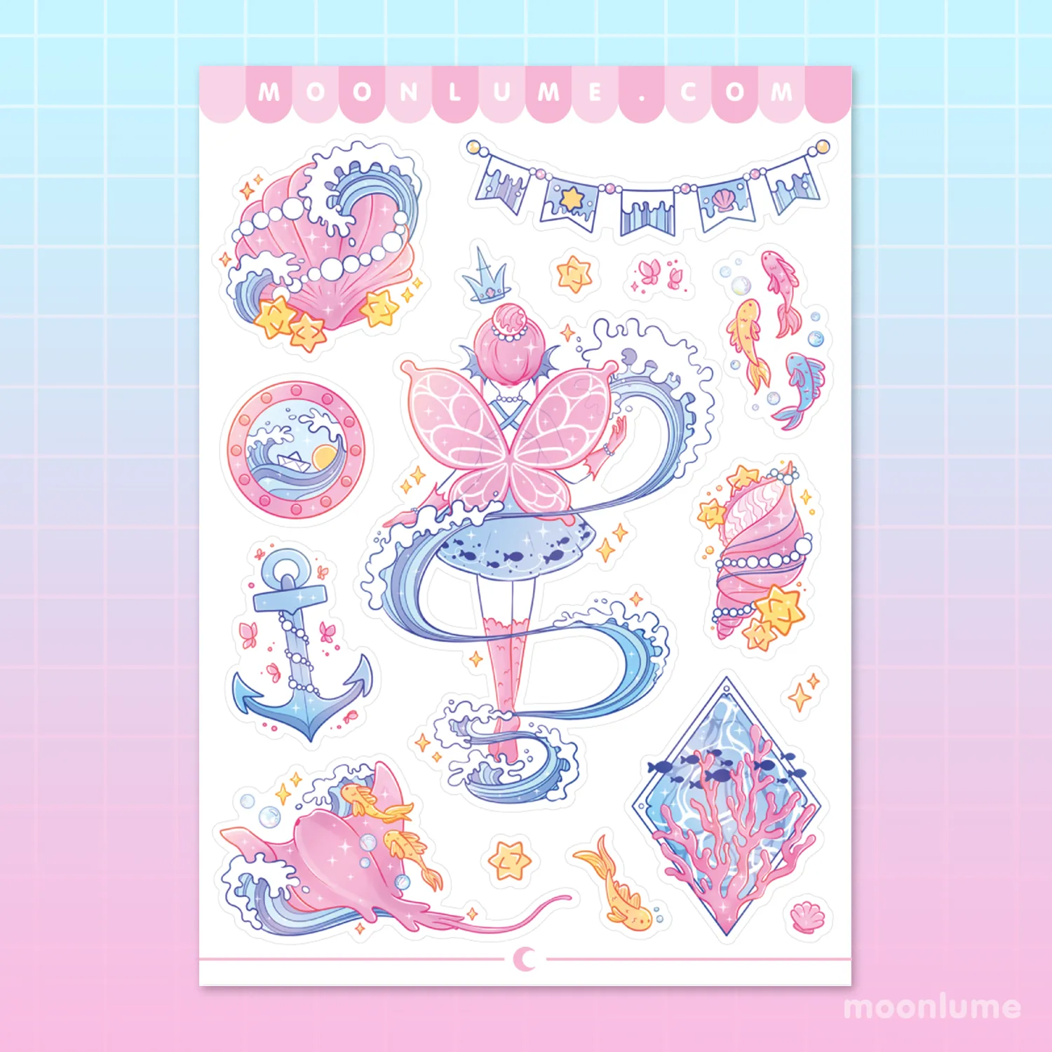 Water Fairy Kingdom - matte vinyl sticker sheet