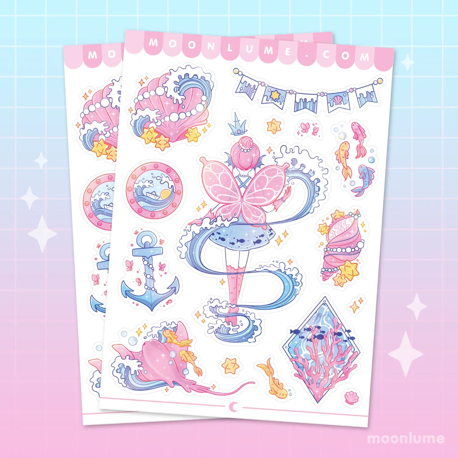 Water Fairy Kingdom - matte vinyl sticker sheet