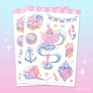 Water Fairy Kingdom - matte vinyl sticker sheet