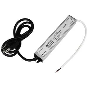 Waterproof IP67 LED Power Supply Outdoor Use 110VAC to 12VDC 30W 60W 100W w/ US 3.3FT 3-Prong Plug