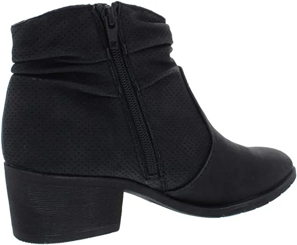 WHITE MOUNTAIN Uptown Block Heel Ankle Boots, Black, 5.5 US