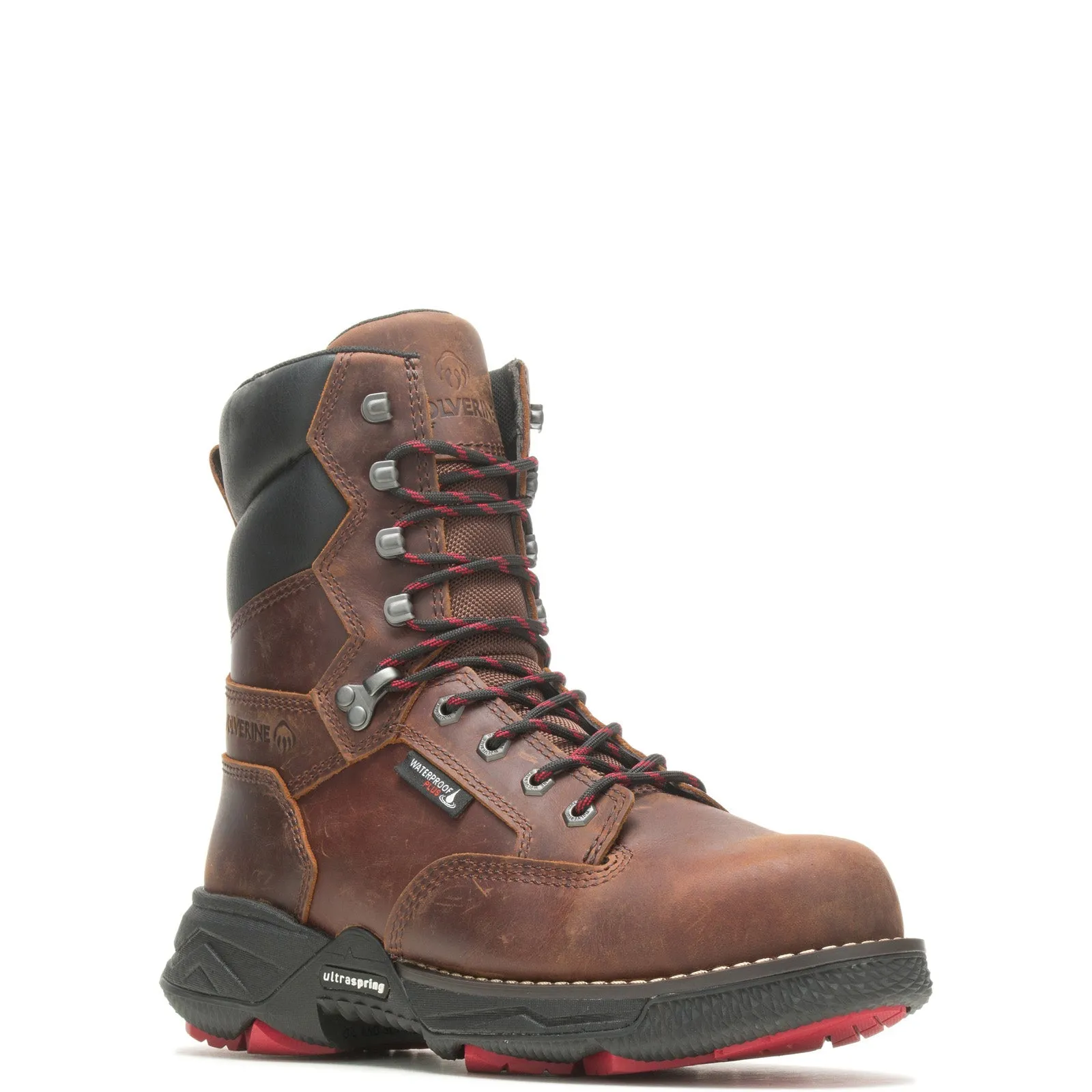 Wolverine Hellcat Fuse Durashocks Ultraspring CM 6" Mens Brown Wide Boots